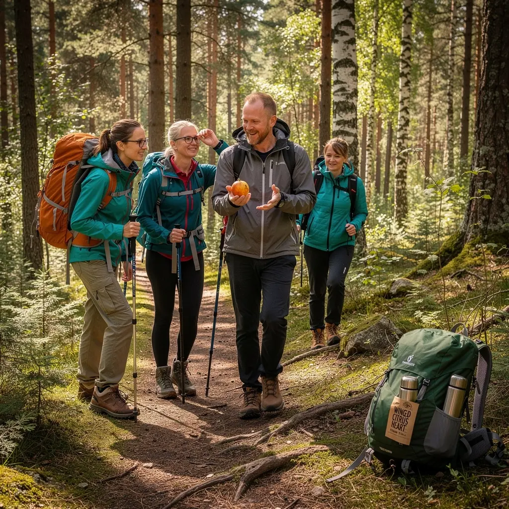 Žaliosios arbatos lapai šalia citrusinių vaisių, simbolizuojantys sveikatingumą.